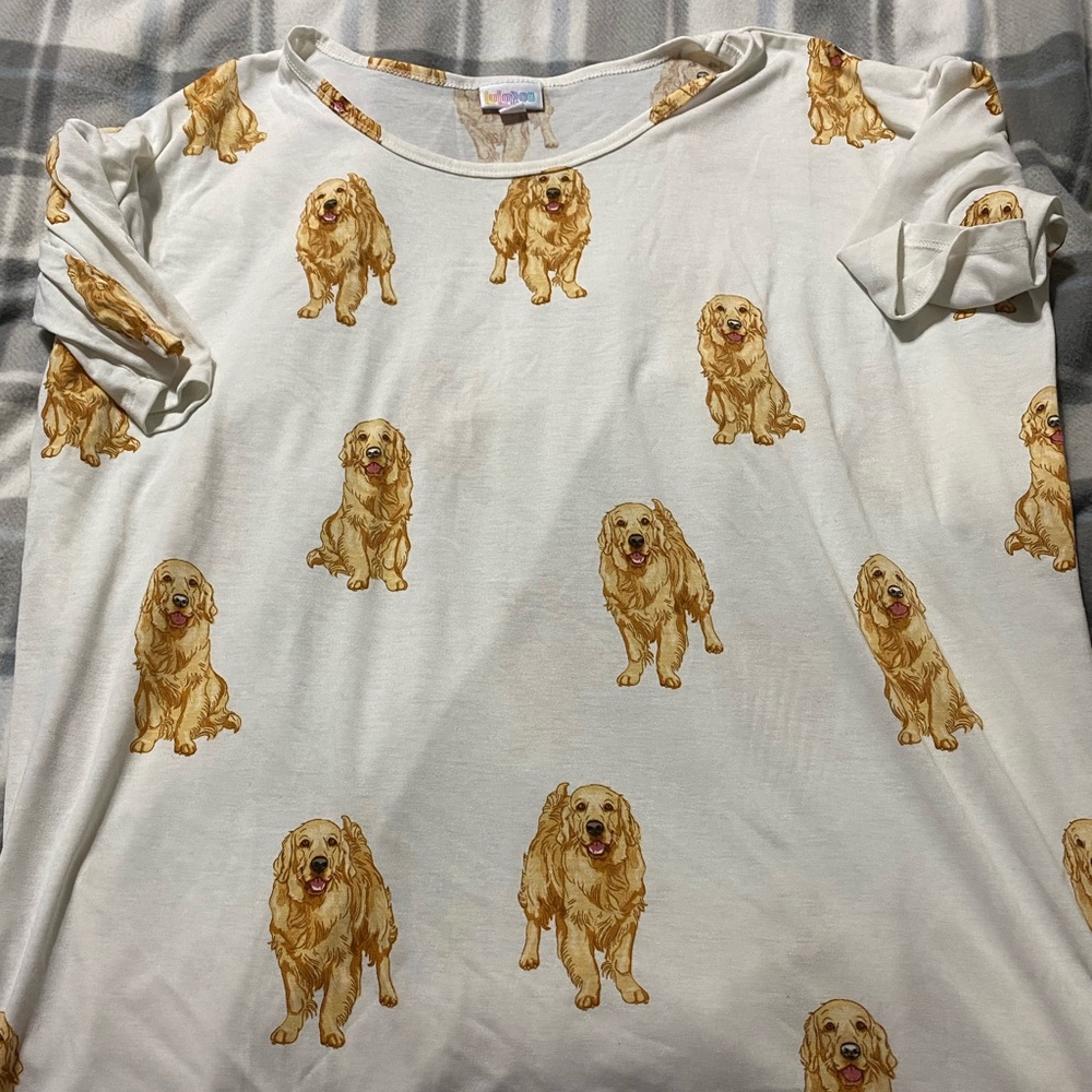 Lularoe Irma with Golden Retriever